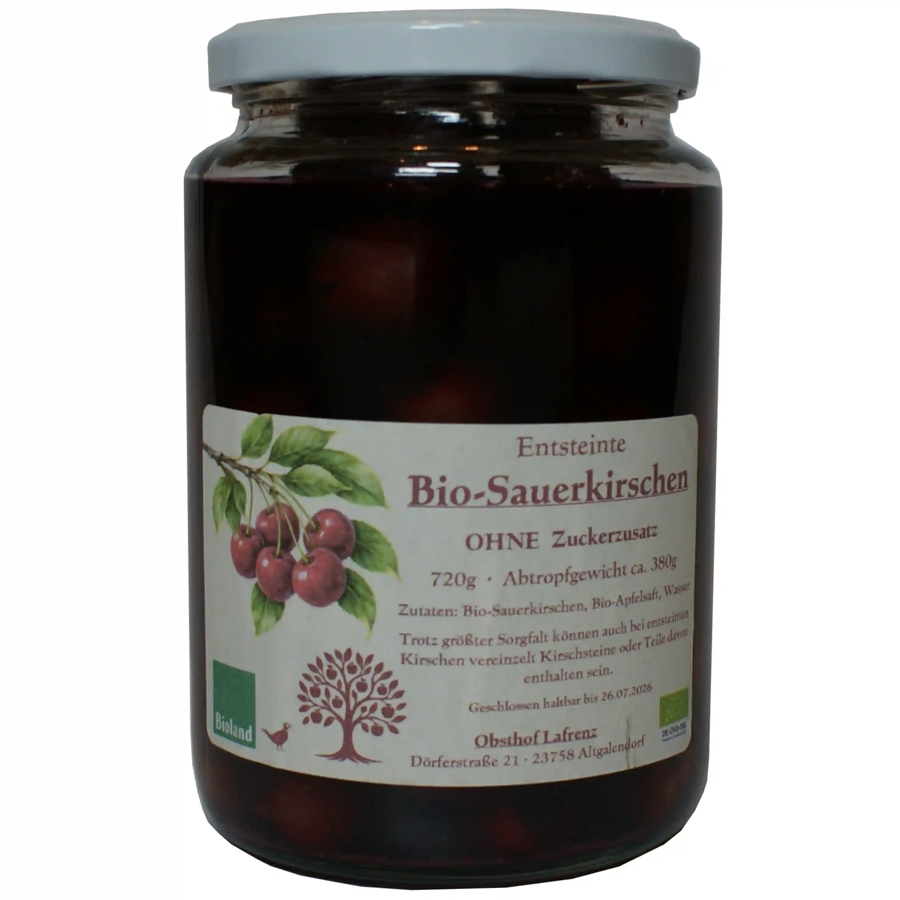 Bio-Sauerkirschen im Glas